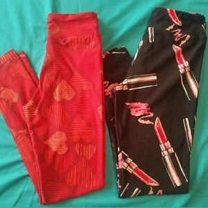 2 pair Lularoe tween leggings